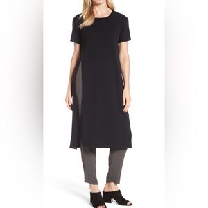 Eileen Fisher Black Wool Crepe Tunic- Petite P